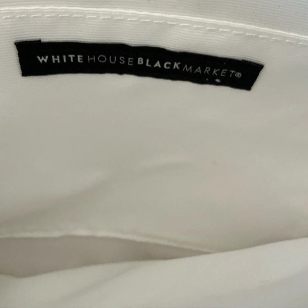 White House black market hydrangea white studded pouch clutch wristlet - Picture 4 of 5
